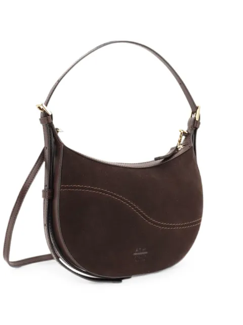 ATP Atelier mini Silea suede-panelled curved shoulder bag