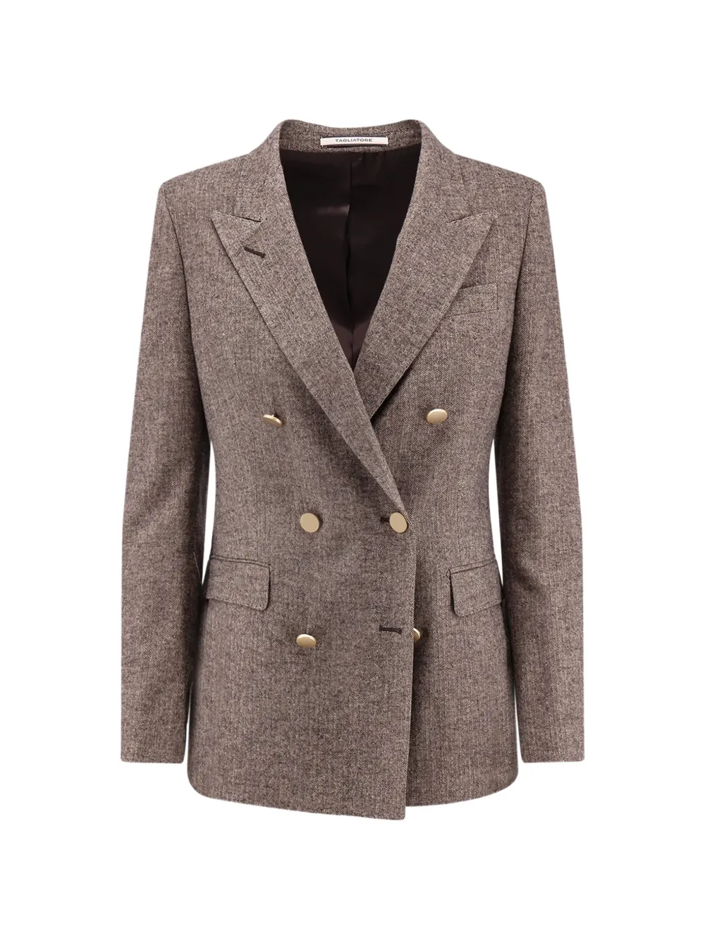 Tagliatore herringbone double-breasted blazer - Brown