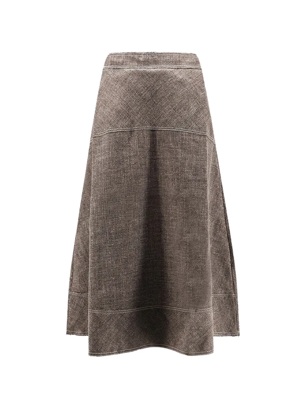 Soeur Janelle contrast-stitch midi skirt - Braun