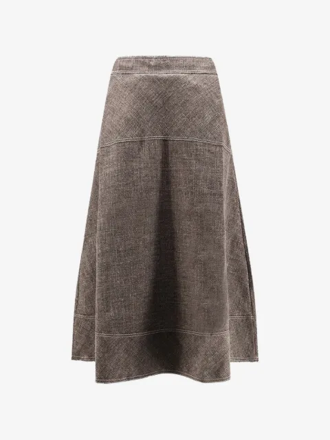 Soeur Janelle contrast-stitch midi skirt