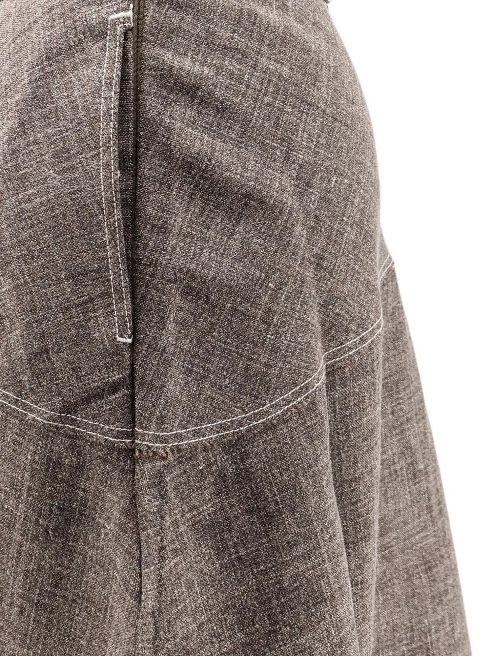 Soeur Janelle midi-rok met contrasterende stiksels Bruin