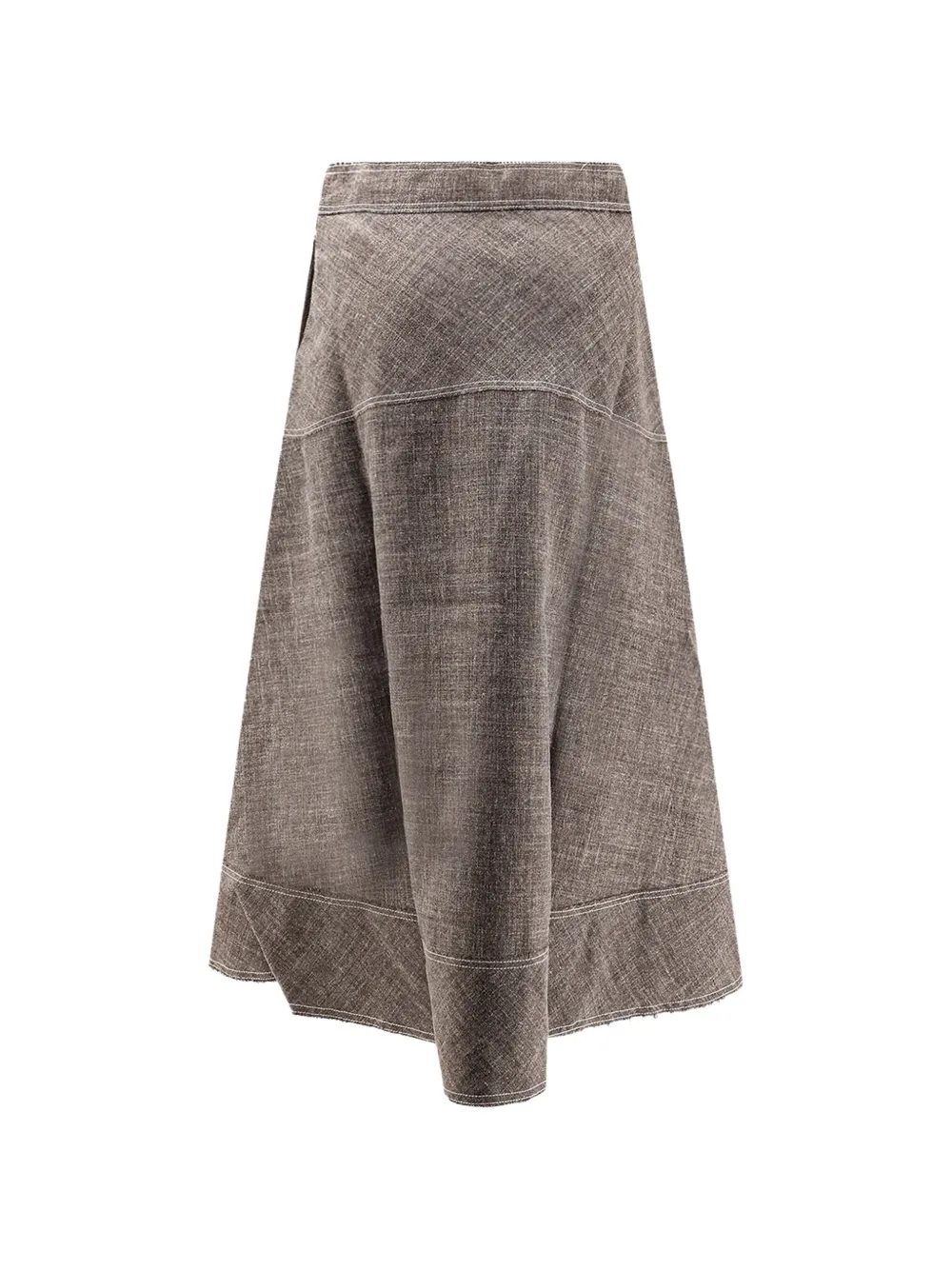Soeur Janelle midi-rok met contrasterende stiksels Bruin