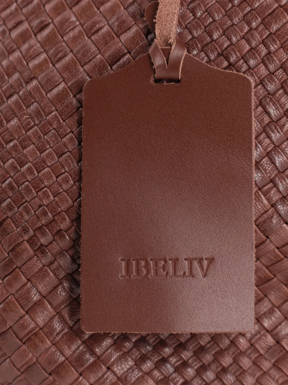 IBELIV Grote Pure geweven schoudertas Bruin