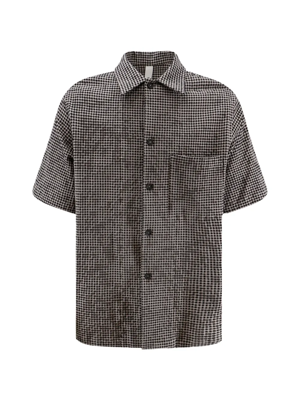 Hevo check-pattern short-sleeve shirt - Nero