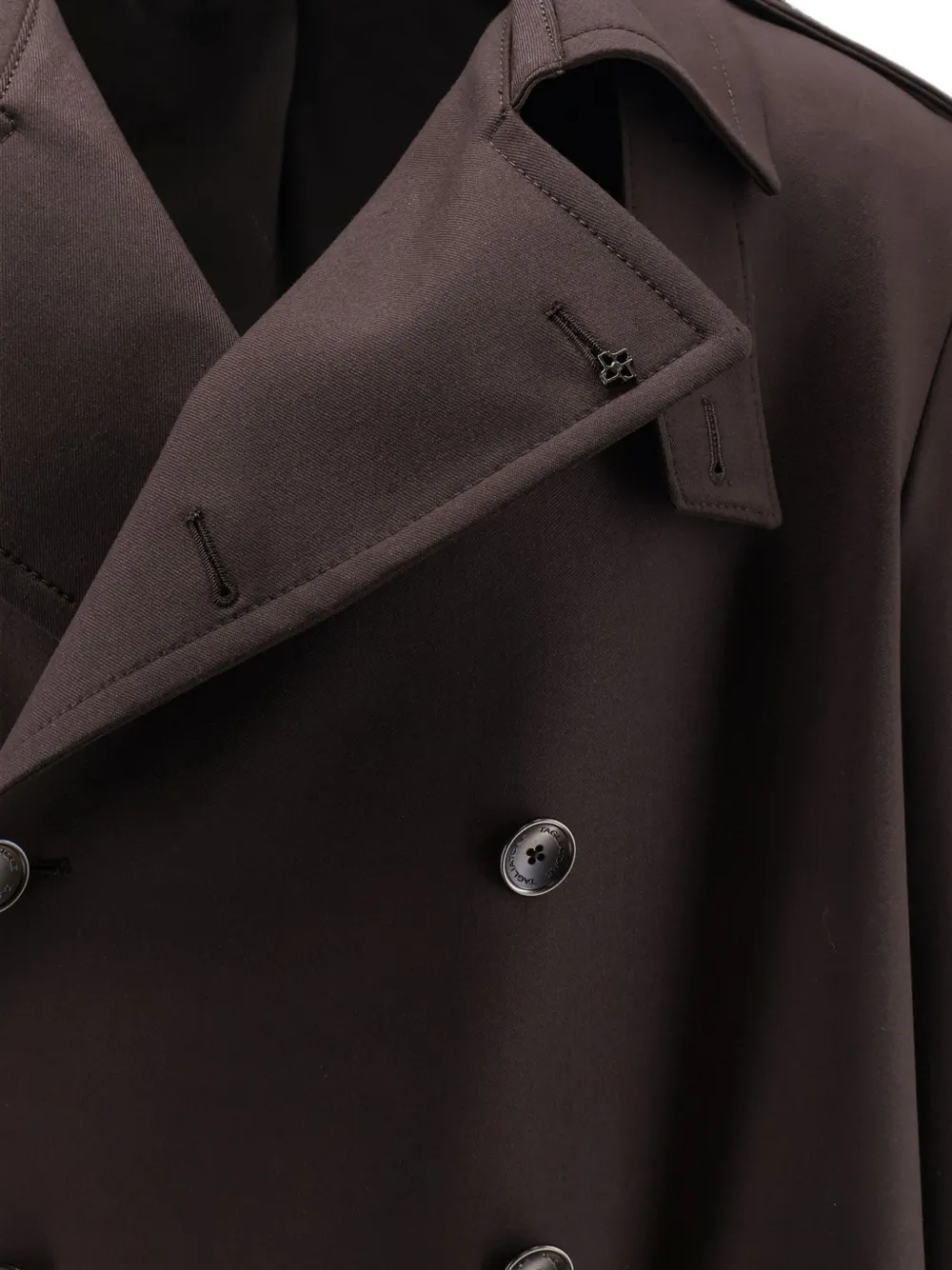 Tagliatore Trenchcoat met dubbele rij knopen van scheerwol Bruin
