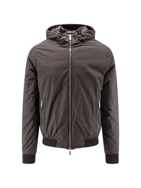 Moorer ribbed-trim hooded jacket