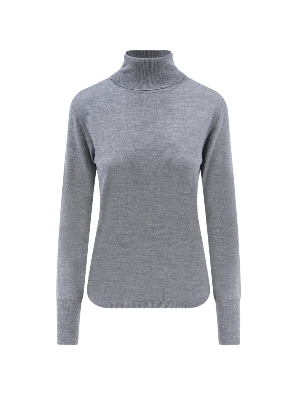 ASPESI roll-neck ribbed-trim fine-knit top - Grigio