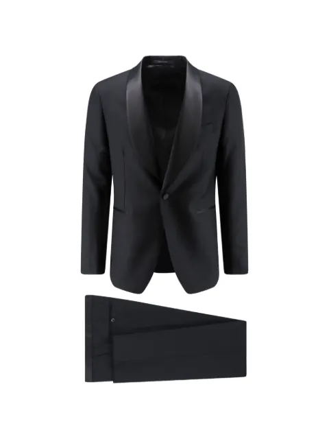 Tagliatore satin-lapel virgin wool tuxedo