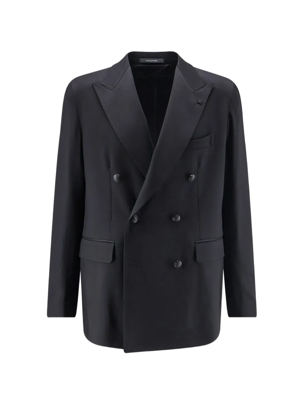 Tagliatore double-breasted peak-lapel suit jacket - Schwarz