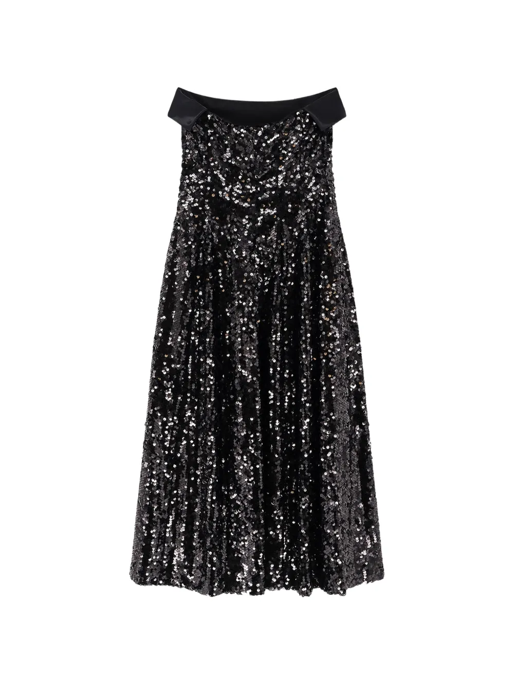 Alberta Ferretti sequin-embellished A-line midi dress - Black