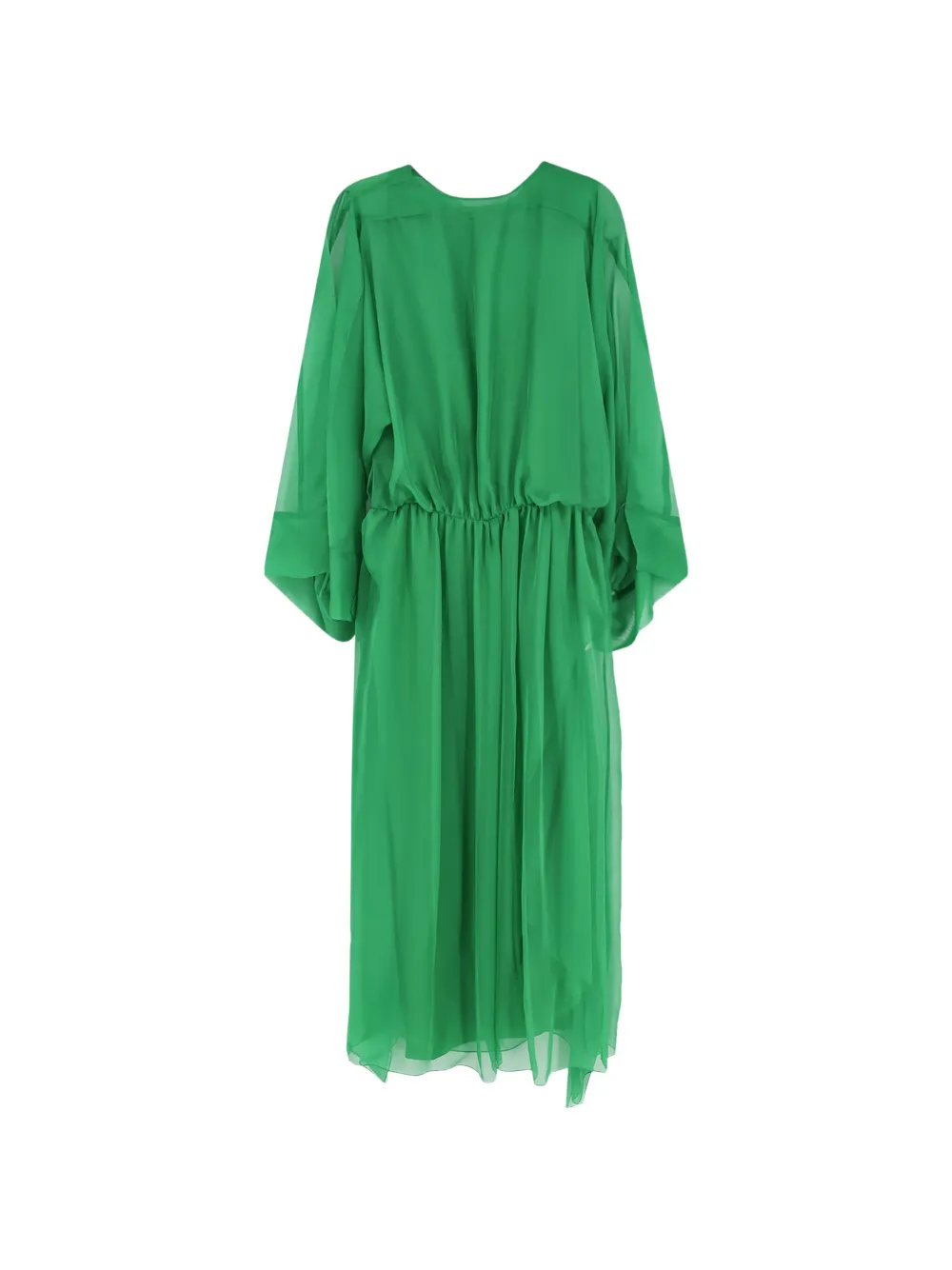 Alberta Ferretti slit-sleeve elasticated-waist maxi dress Groen