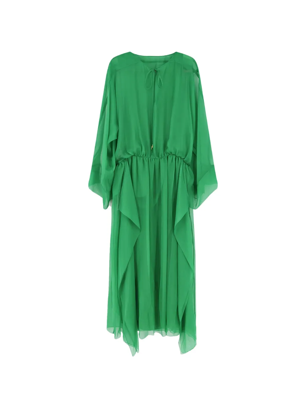 Alberta Ferretti slit-sleeve elasticated-waist maxi dress - Grün
