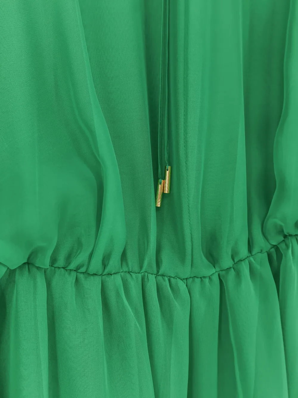 Alberta Ferretti slit-sleeve elasticated-waist maxi dress Groen