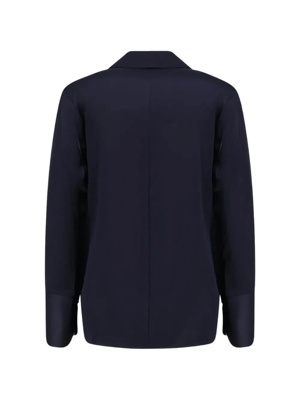 Semicouture T-shirt met V-hals en satijnen afwerking Blauw
