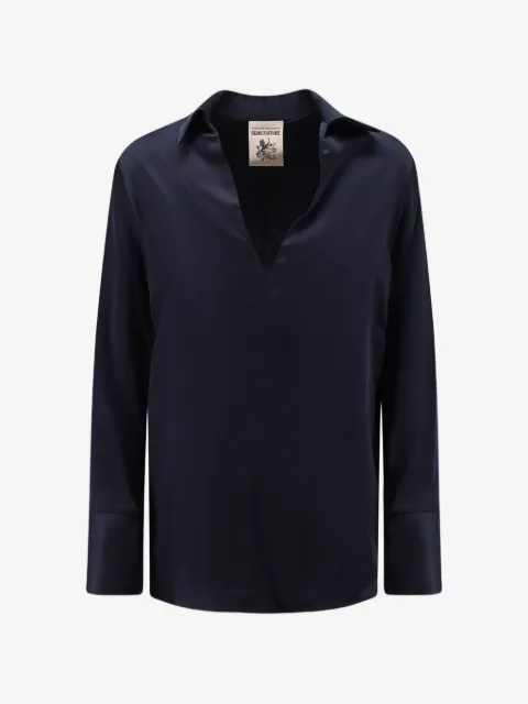 Semicouture satin-finish V-neck shirt