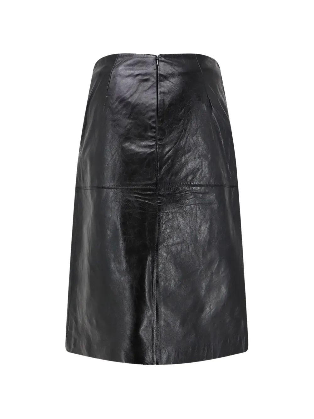 Soeur Gwen leren midi-rok Zwart