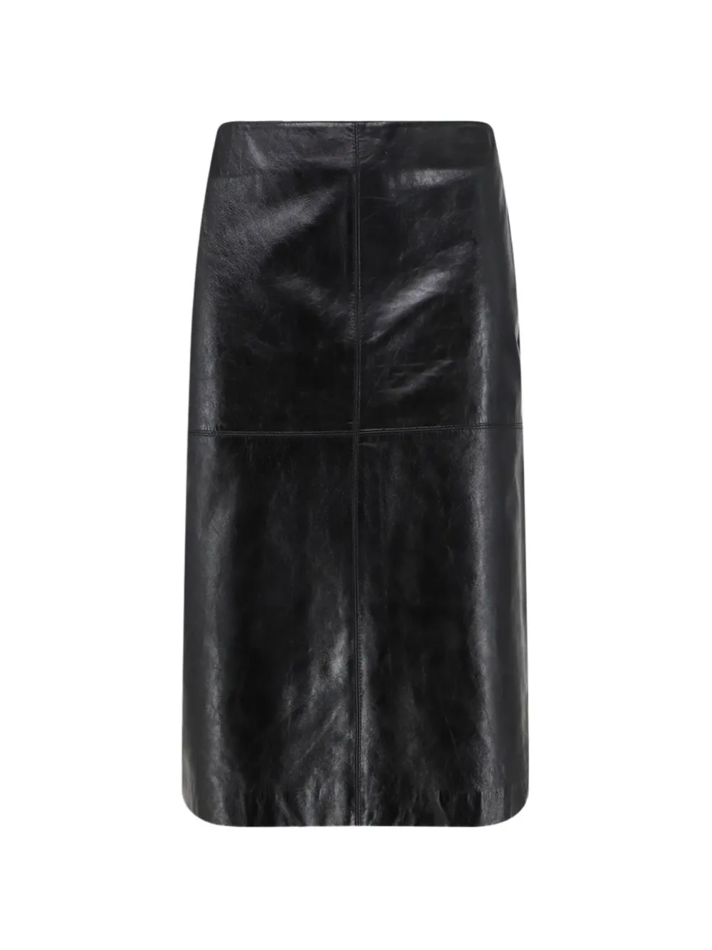 Soeur Gwen leather midi skirt - Nero