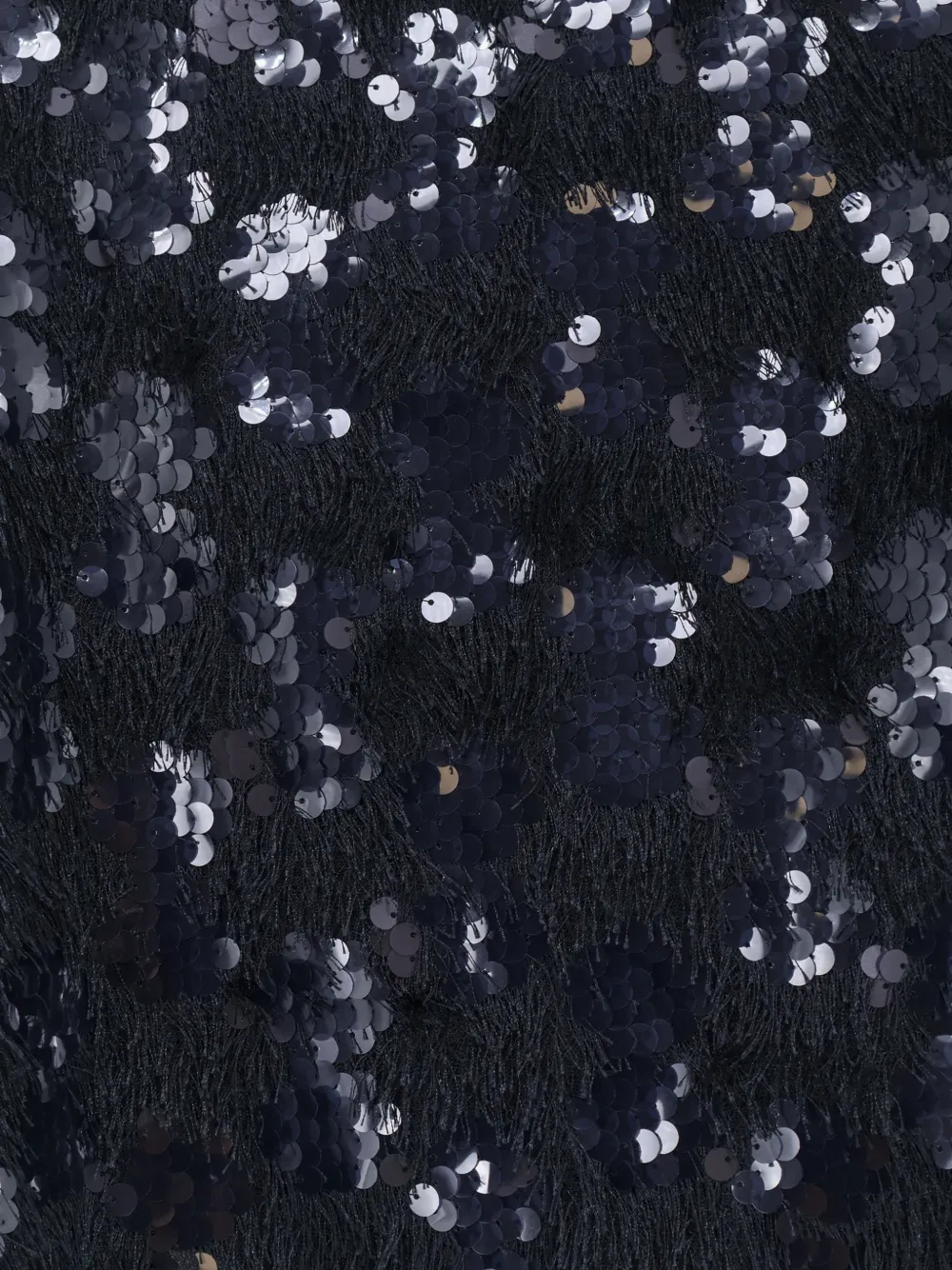Semicouture Top verfraaid met pailletten en franje Blauw