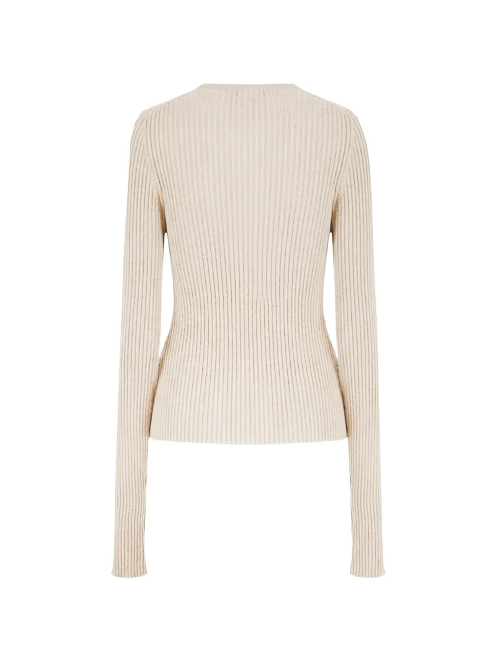 Nude ruffle-trim sweater Beige