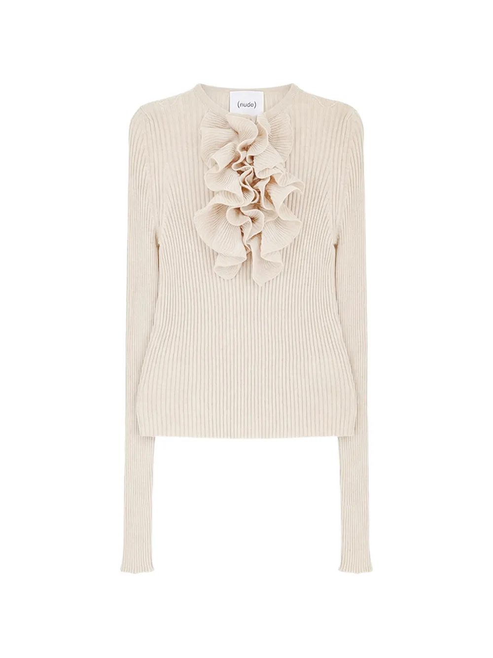 Nude ruffle-trim sweater - Toni neutri
