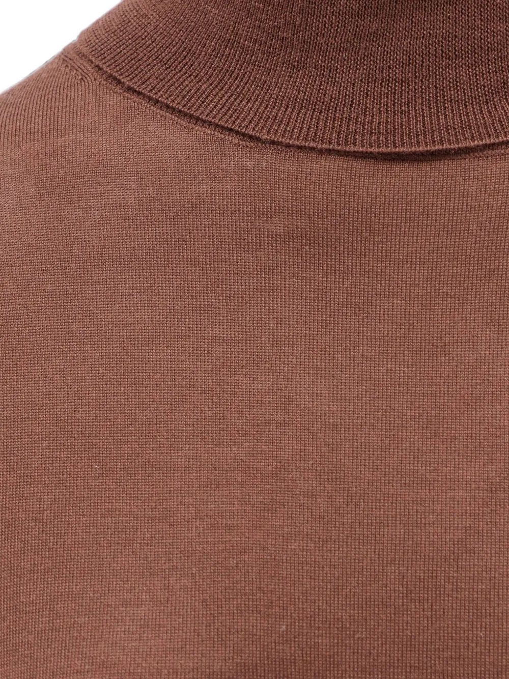 ASPESI Roll-neck Long-sleeve Fine-knit Top in Brown, view 3