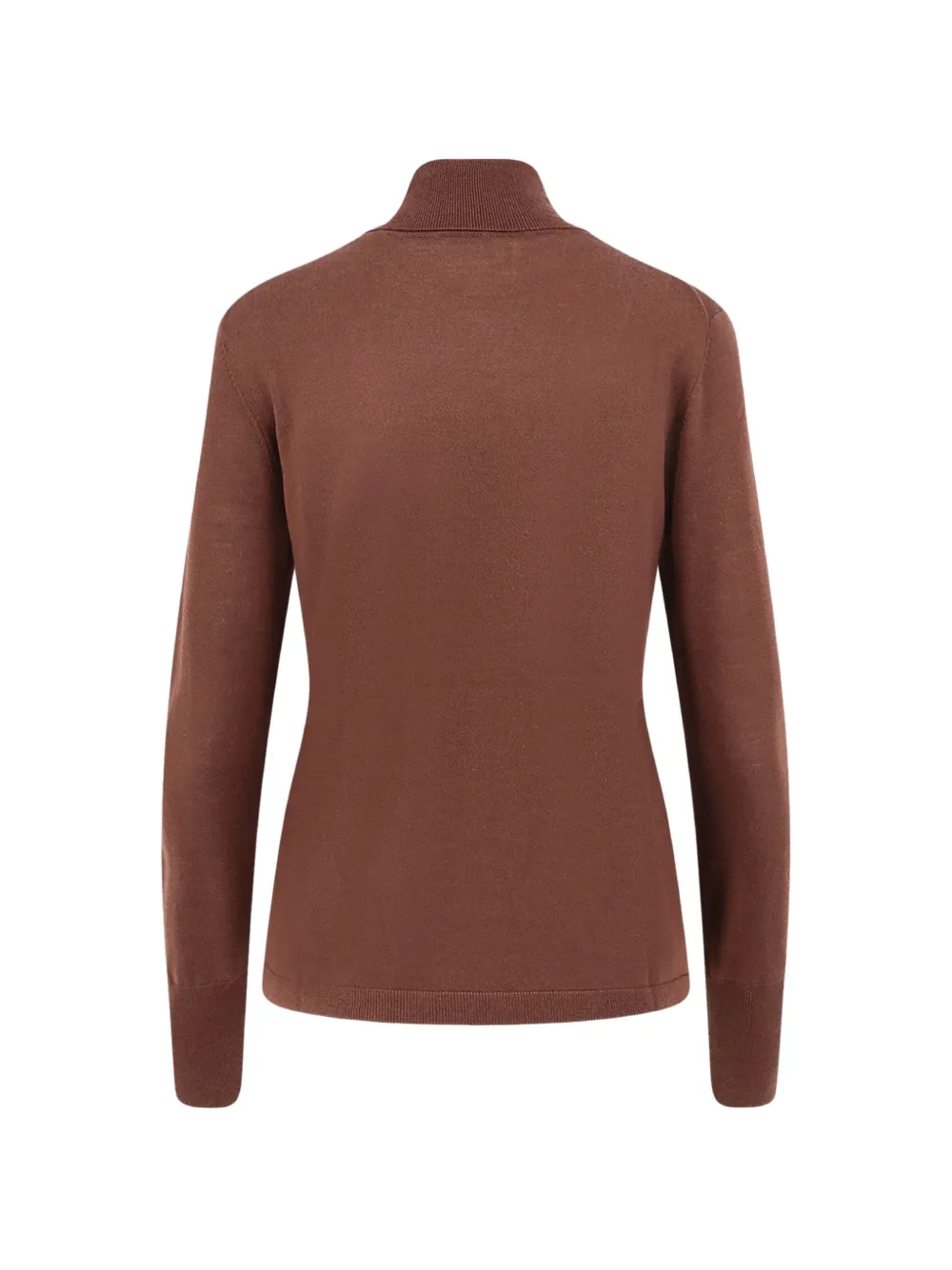 ASPESI Roll-neck Long-sleeve Fine-knit Top in Brown, view 2