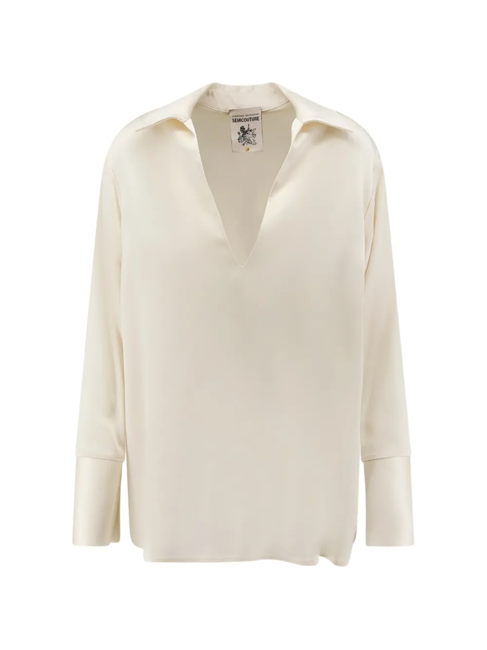 Semicouture V-neck long-sleeve shirt - Toni neutri