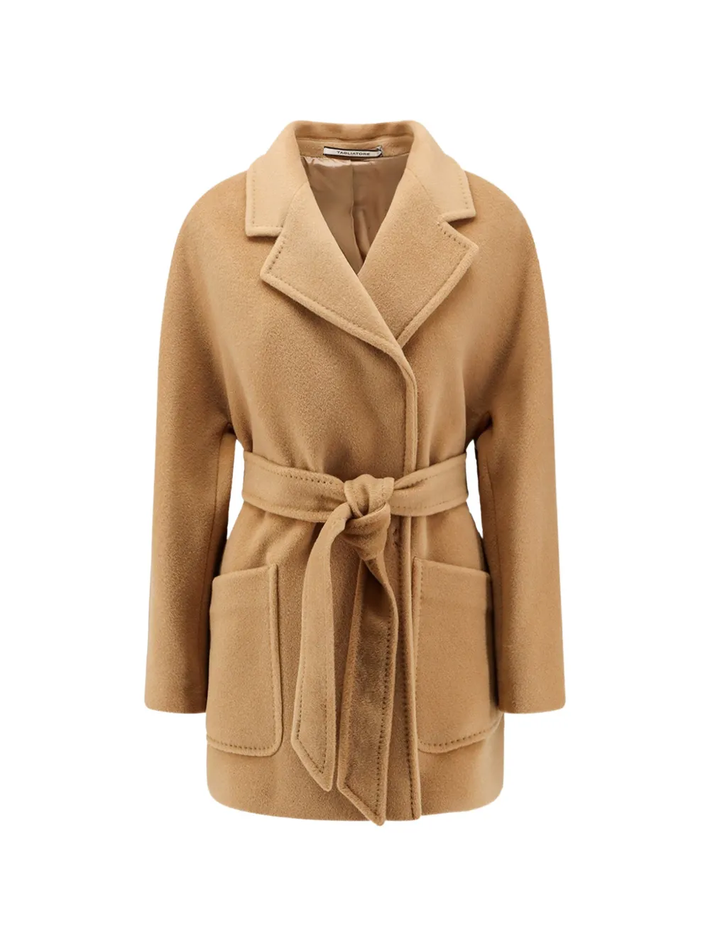 Tagliatore Denise belted notch-lapel coat Beige