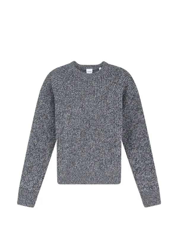 ASPESI Ribbed-knit Raglan-sleeve Sweater in Grey