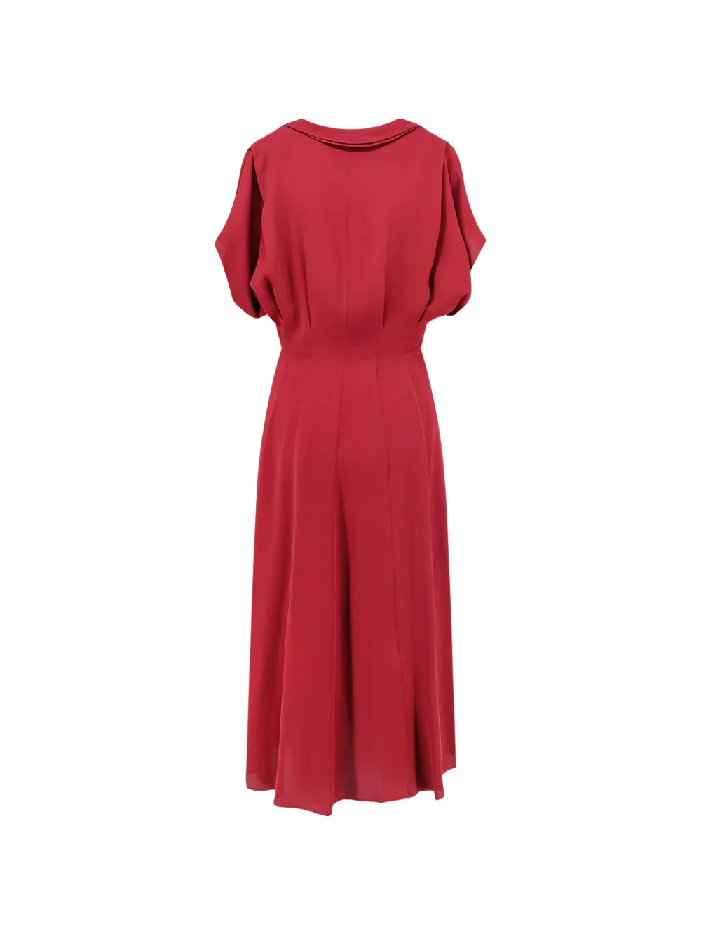 Alberta Ferretti Midi-jurk met V-hals Rood