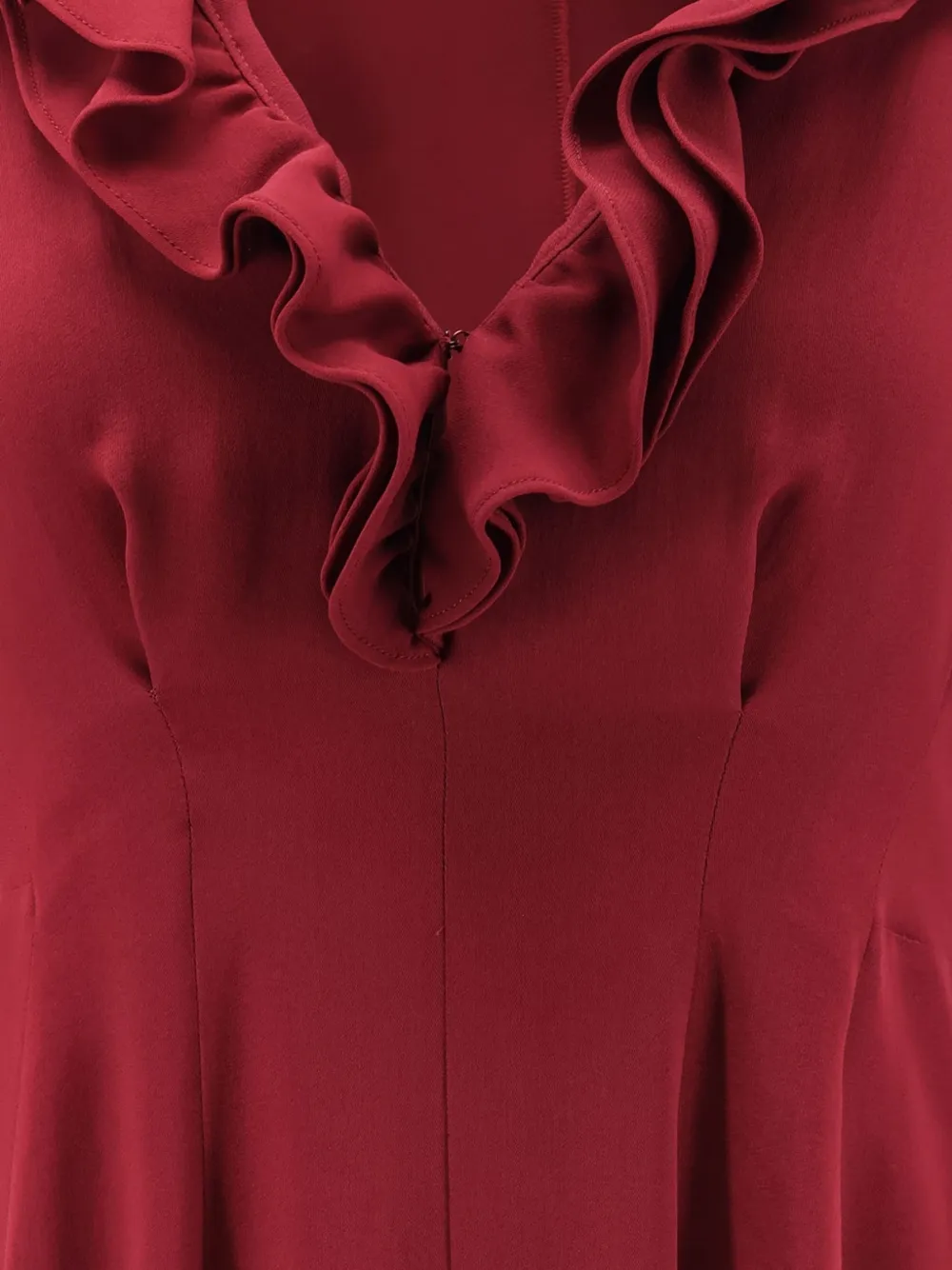 Alberta Ferretti Midi-jurk met V-hals Rood
