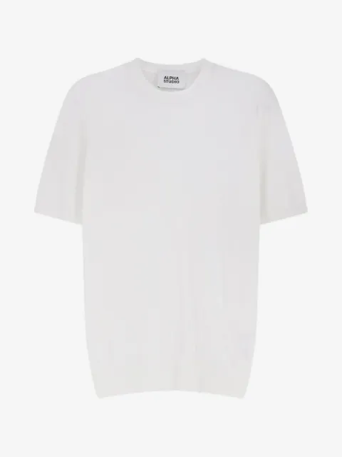 ALPHA STUDIO jersey con ribete de canalé