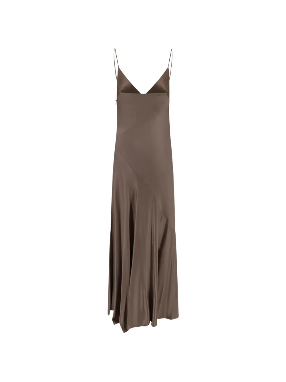 Alberta Ferretti Satijnen maxi-jurk met split Bruin