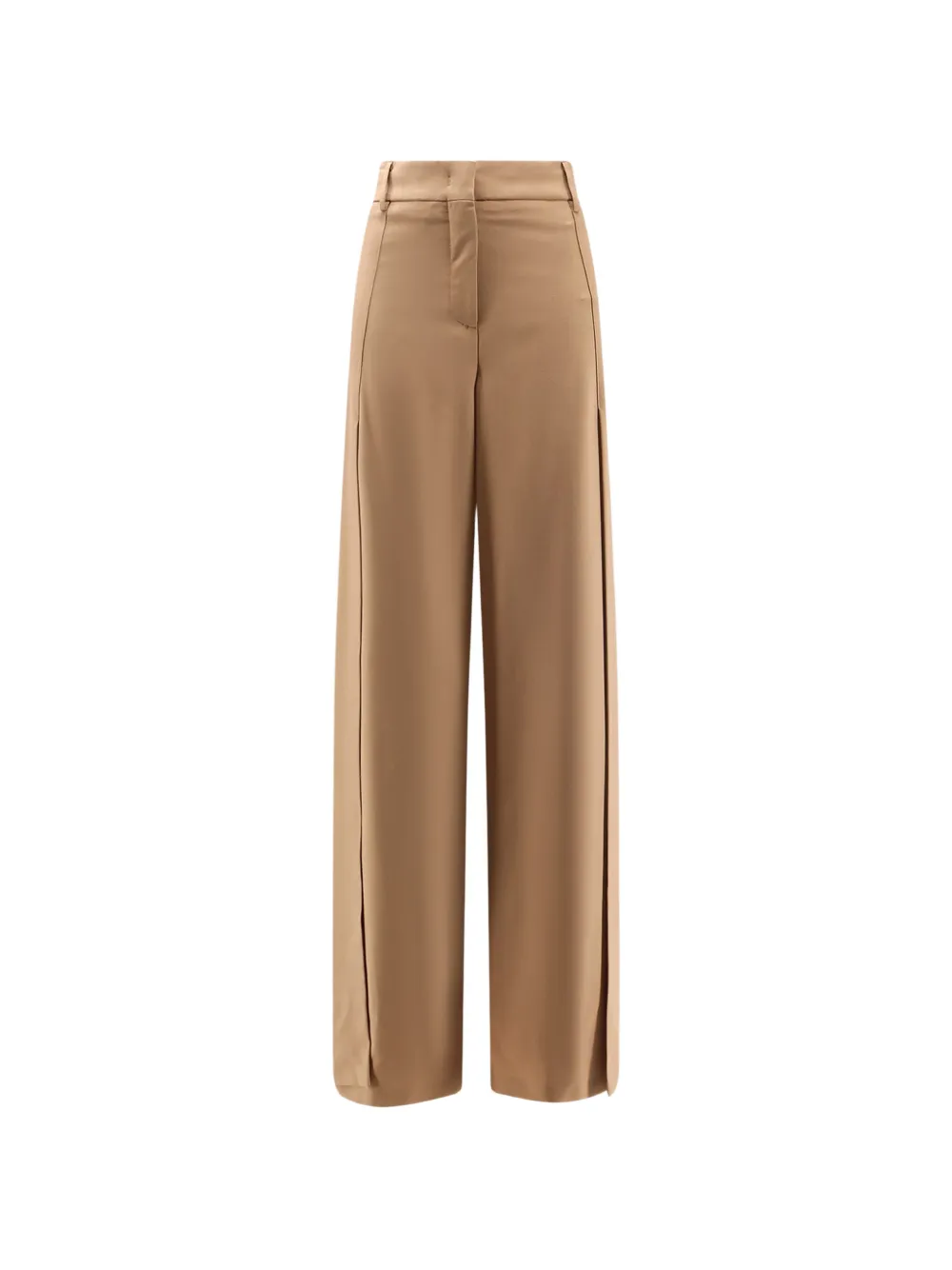 Semicouture Laila side-slit wide-leg trousers - Toni neutri