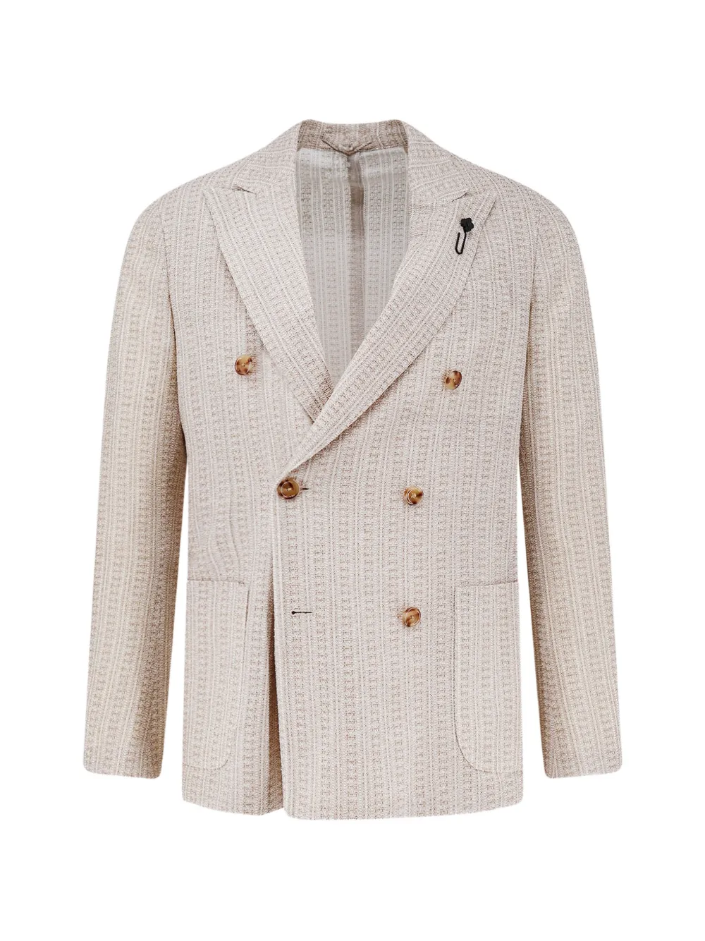 Lardini Liknit double-breasted blazer - Toni neutri