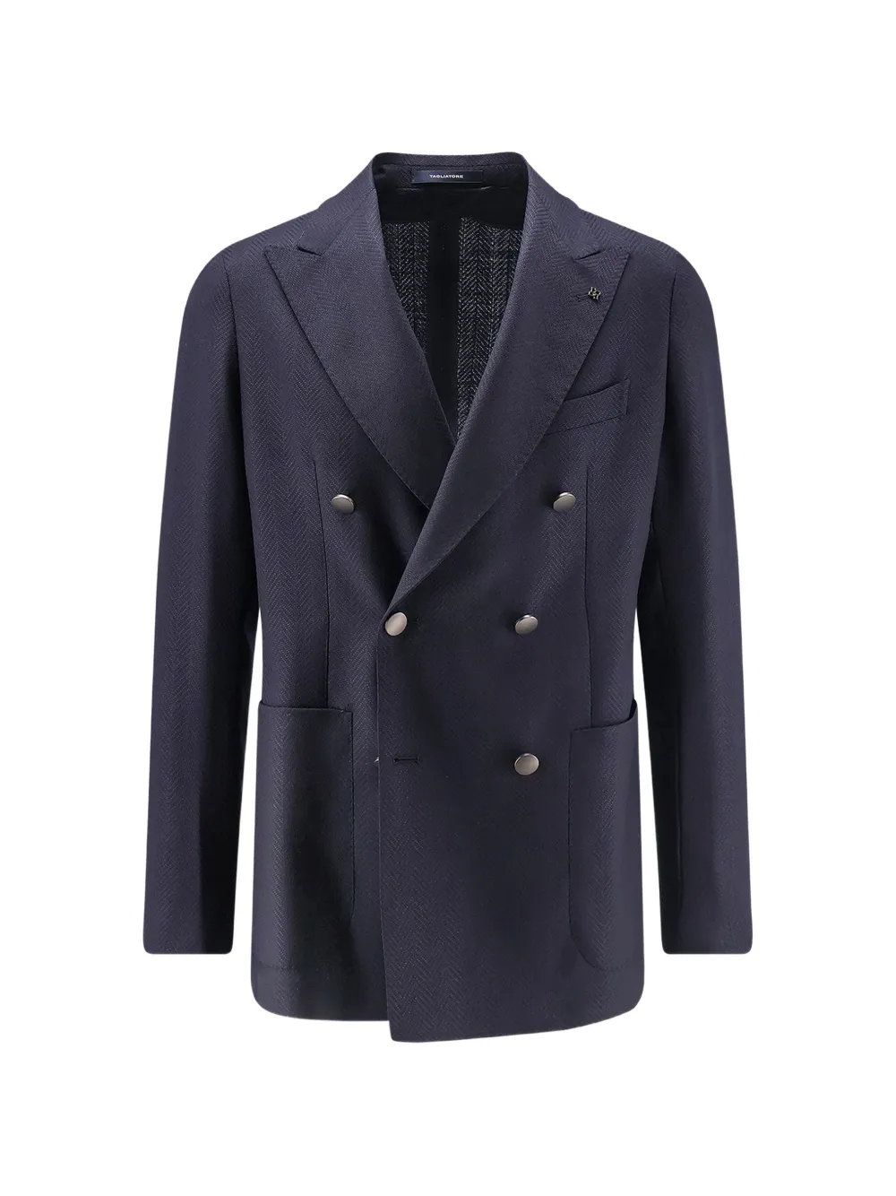 Tagliatore double-breasted herringbone blazer - Blau