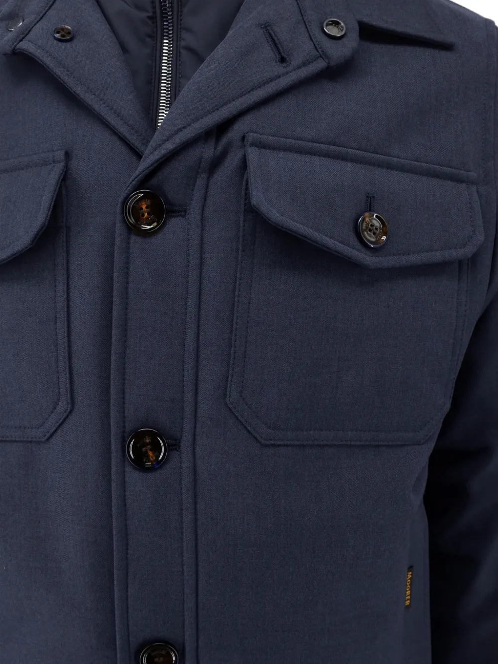 Moorer button-up padded jacket Blauw