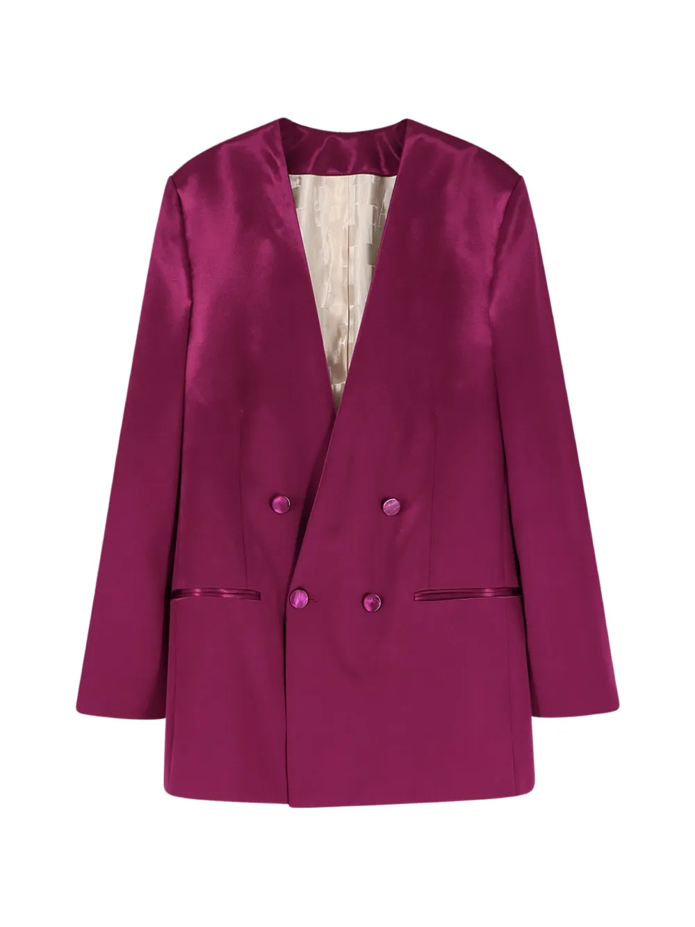 Alberta Ferretti double-breasted satin blazer - Purple