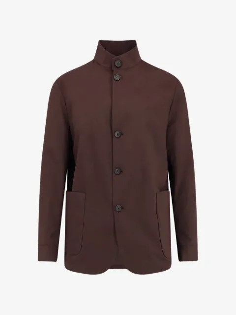 Hevo Caslvecchio high-neck patch-pocket jacket