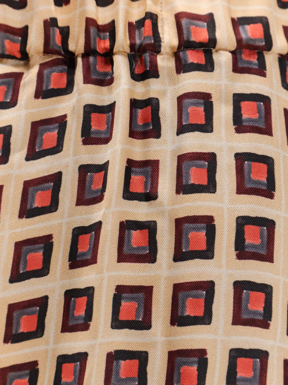 ASPESI Maxi-rok met elastische taille en geometrische print Beige