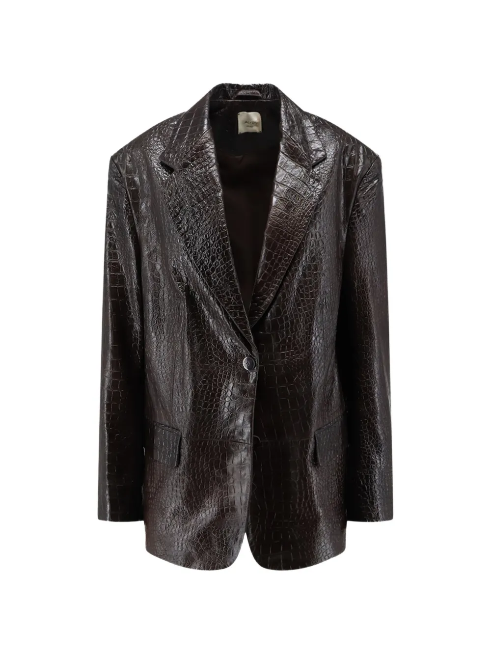 Alysi crocodile-effect single-breasted blazer - Braun