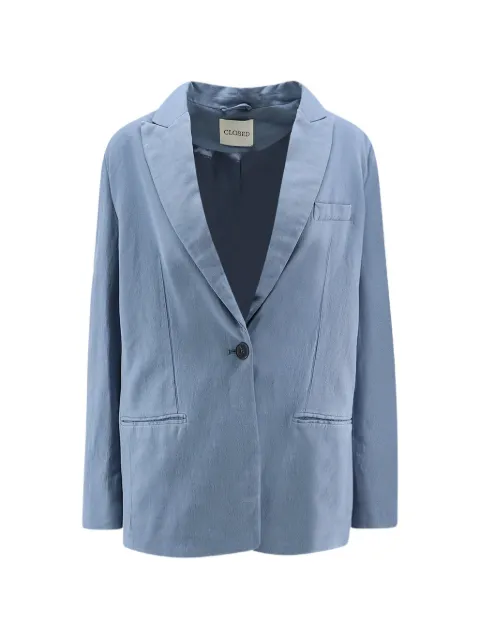 Closed single-breasted peak-lapel blazer