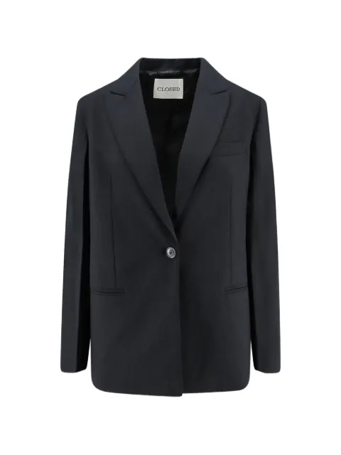 Closed single-breasted peak-lapel blazer