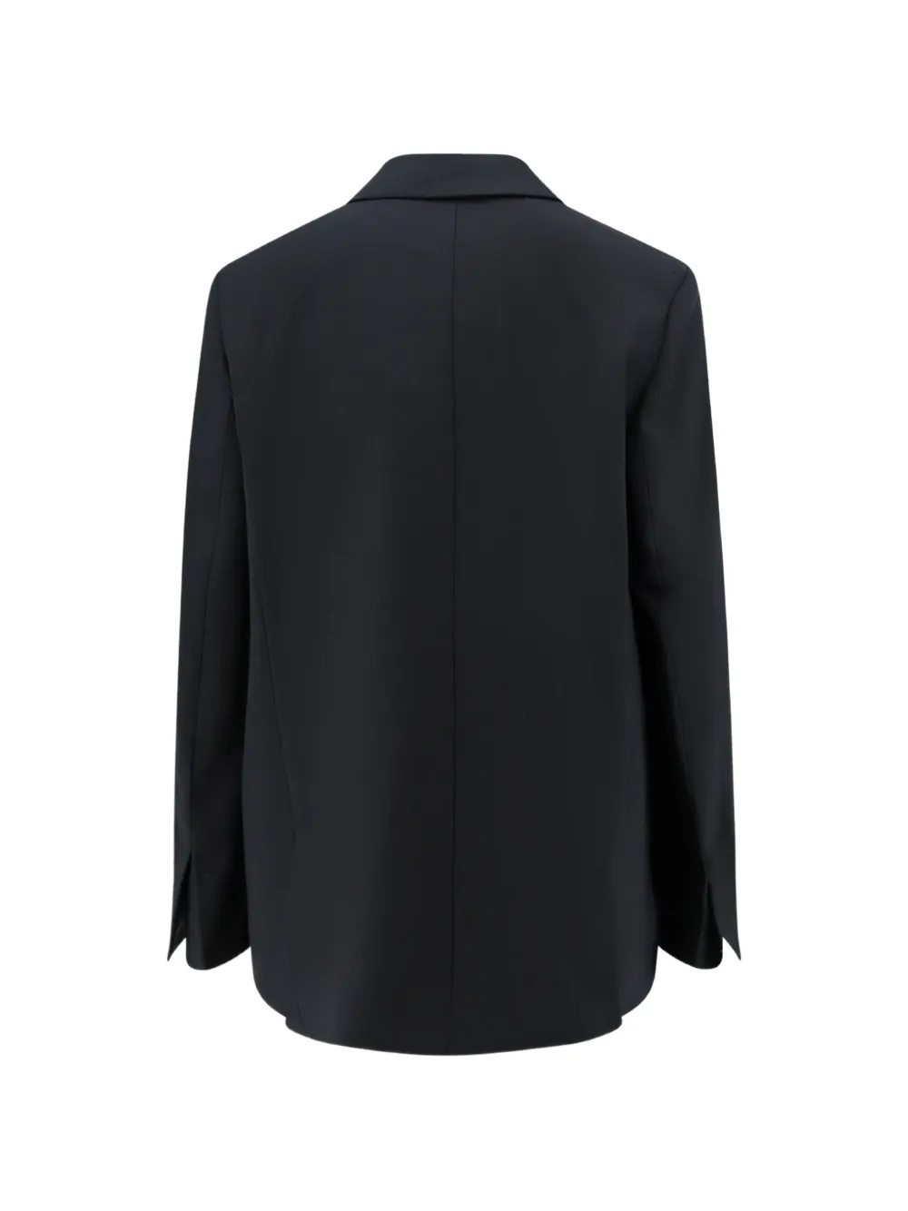 Closed single-breasted peak-lapel blazer Zwart