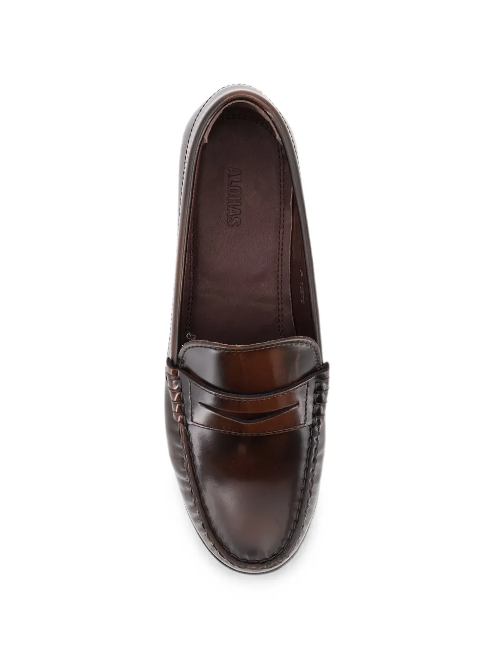 ALOHAS Rivet leather loafers Bruin