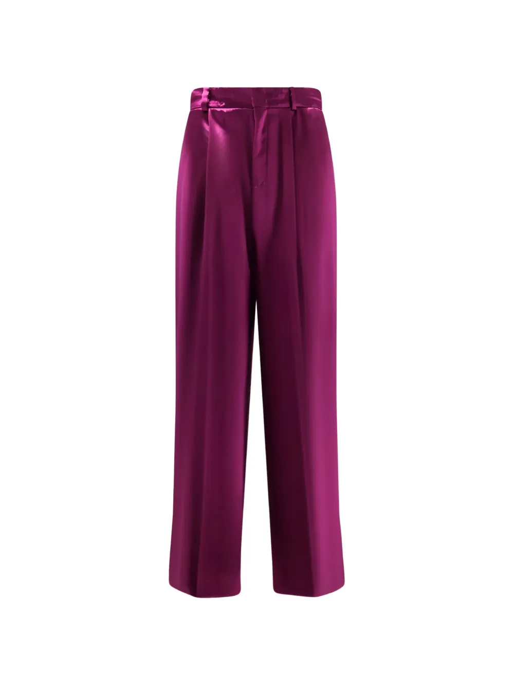 Alberta Ferretti pleated satin trousers Paars