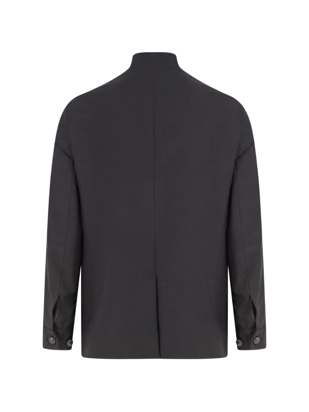 Hevo Button-up jack met ronde hoge kraag Bruin