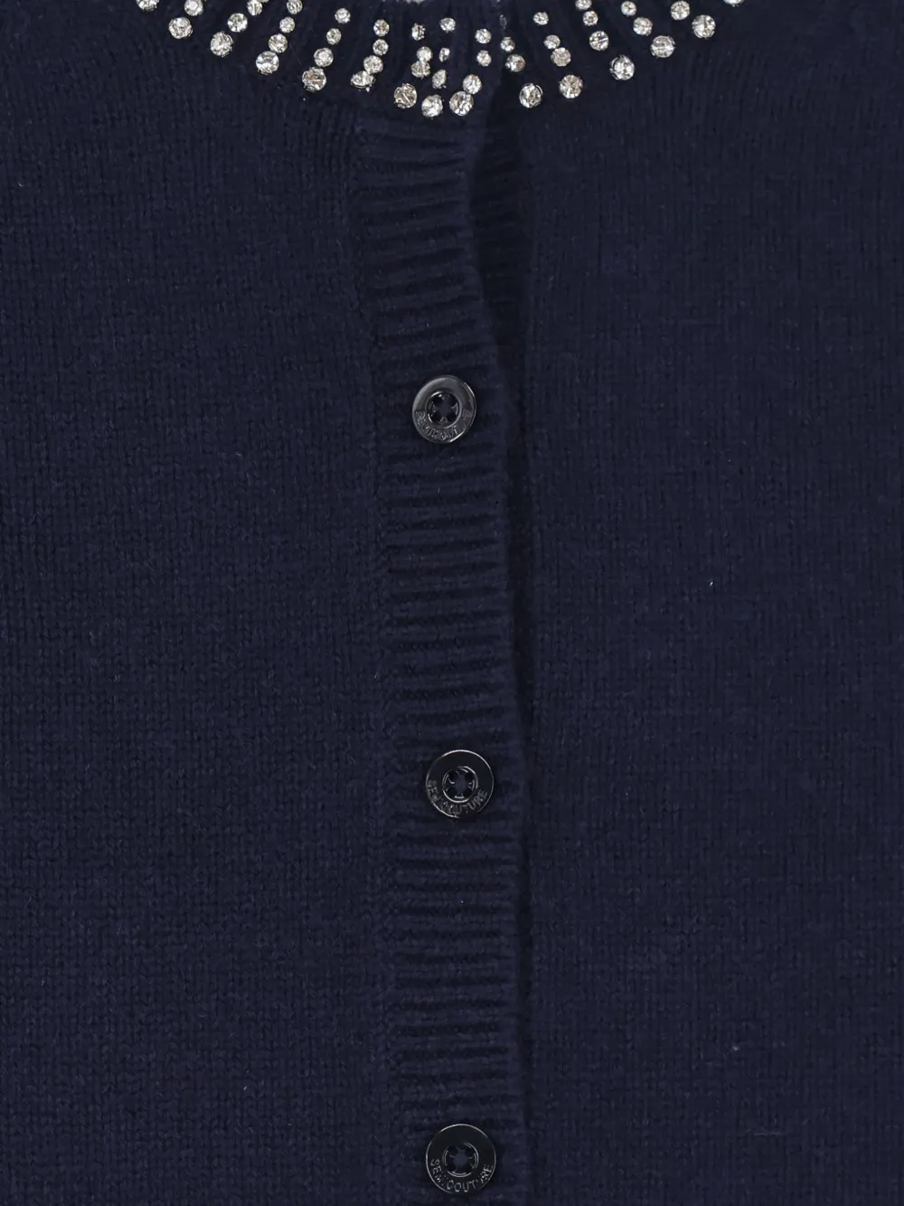 Semicouture Hennie vest verfraaid met kristallen en knopen Blauw