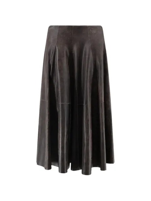 Alysi leather midi skirt