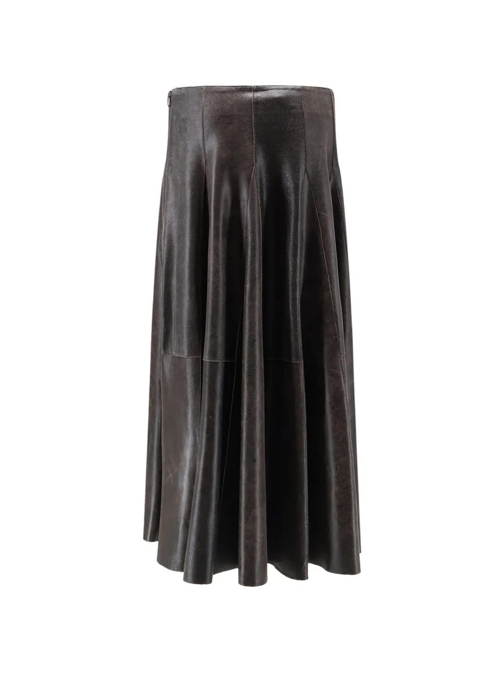 Alysi leather midi skirt Bruin